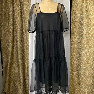 Black dress beautiful with ruffles